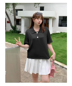 Áo Polo Dáng Rộng Nữ Mùa Hè Cỡ Lớn 3085