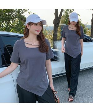 Áo thun cổ vuông dây chéo 3028