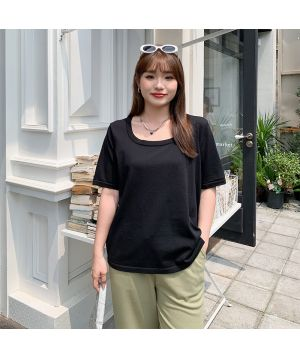 Áo Phông Cổ Thuyền Cỡ Lớn Che Khuyết Điểm 9160