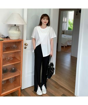 Áo xẻ kiểu cotton che bụng 3057