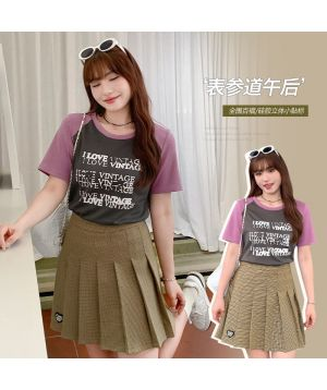 Chân váy mini kẻ ô ly 62946